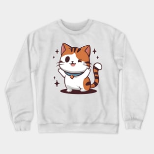 Winky Face Cat Crewneck Sweatshirt